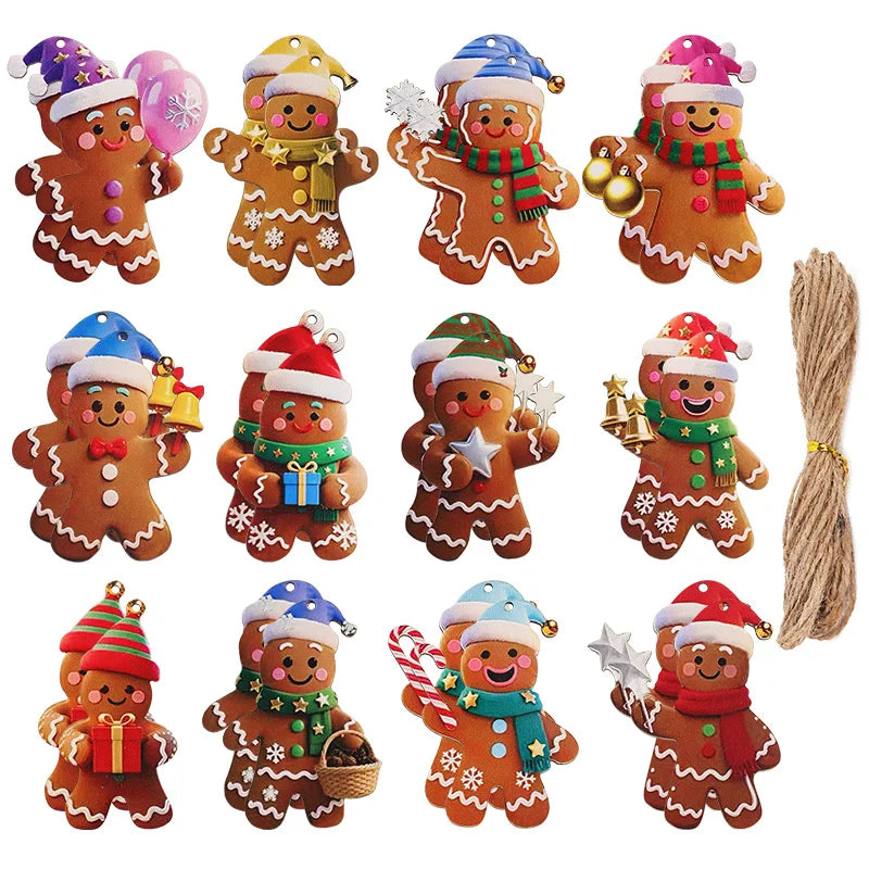 Gingerbread Man Ornaments Set