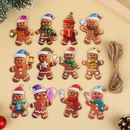 Gingerbread Man Ornaments Set