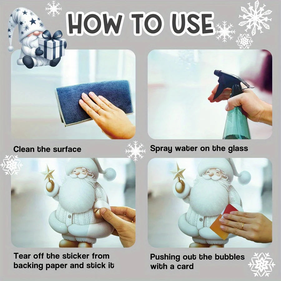 Santa Glass Cling Sticker