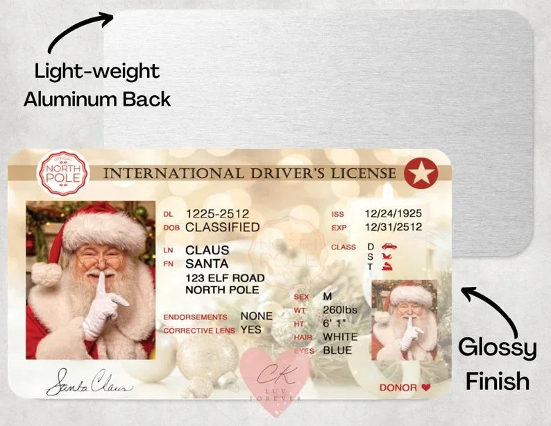 Santa Flying Licence Card