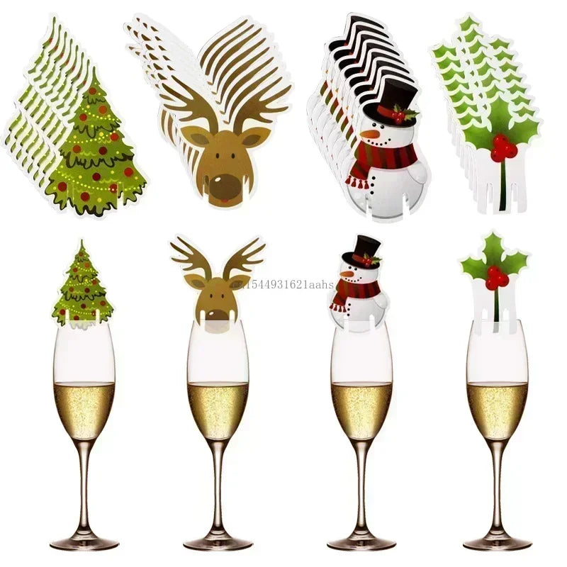Festive Wine Glass Cards
