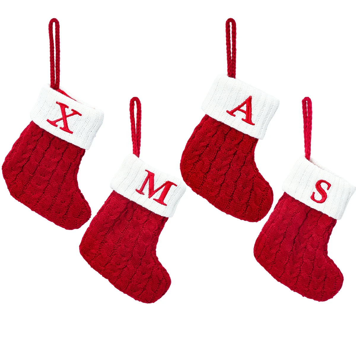 Knitted Snowflake Christmas Socks