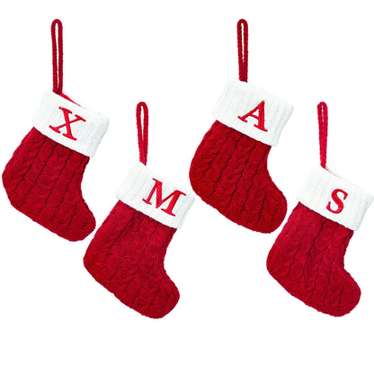 Knitted Snowflake Christmas Socks