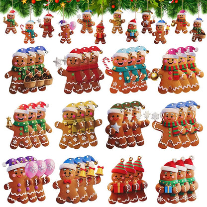 Gingerbread Man Ornaments Set