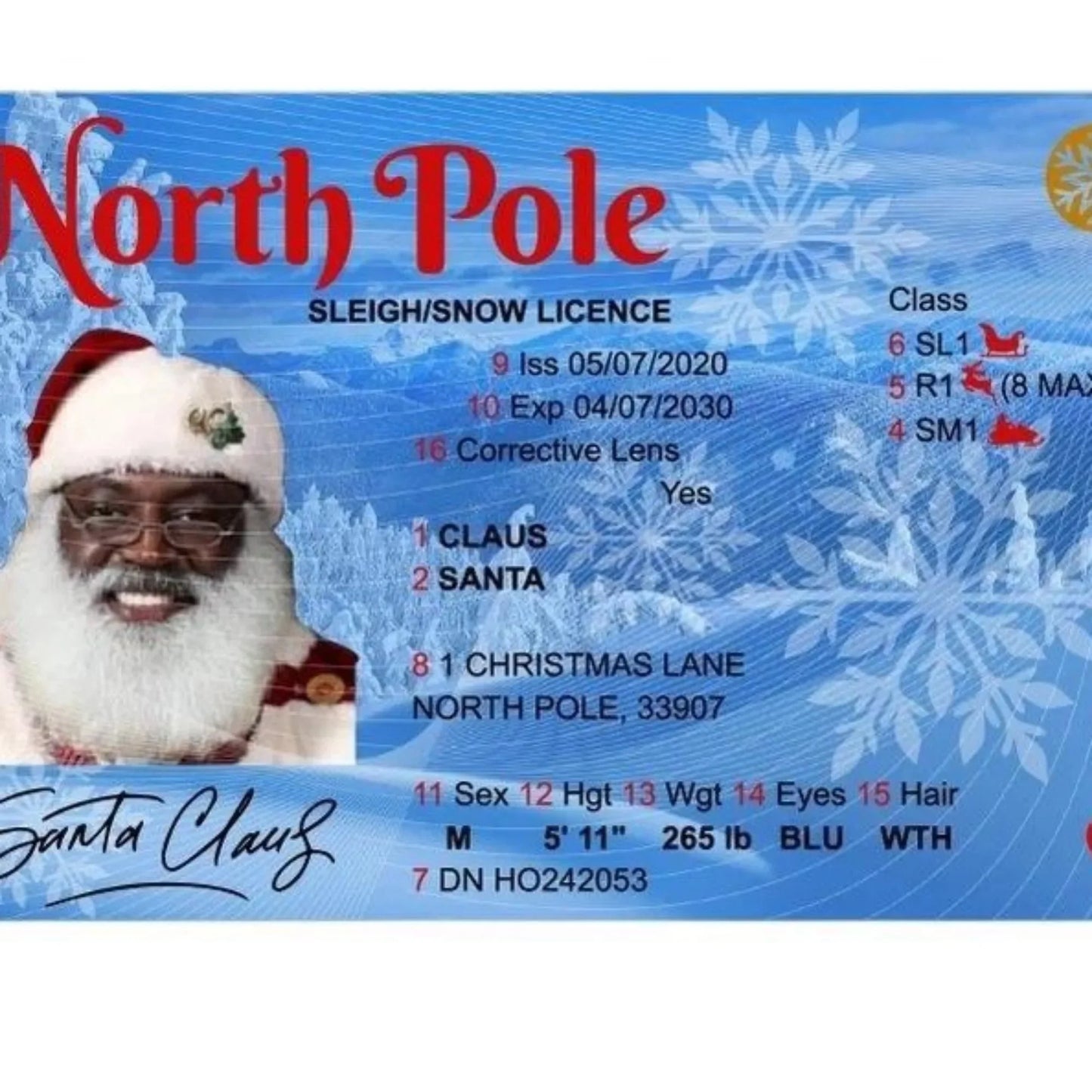 Santa Flying Licence Card