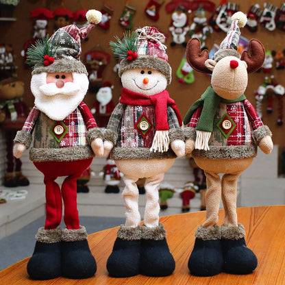Festive Plush Santa Trio