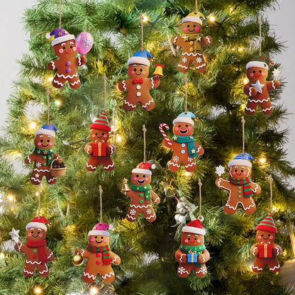 Gingerbread Man Ornaments Set