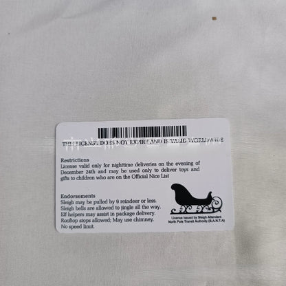 Santa Flying Licence Card