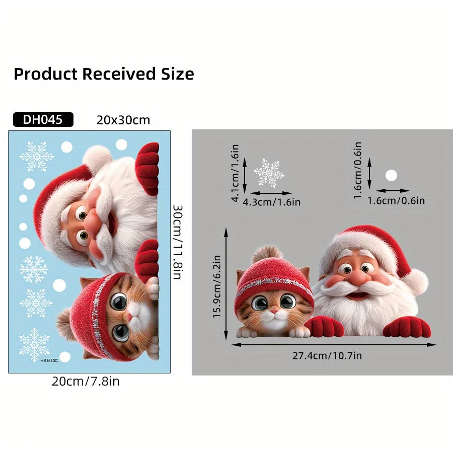 Santa Glass Cling Sticker