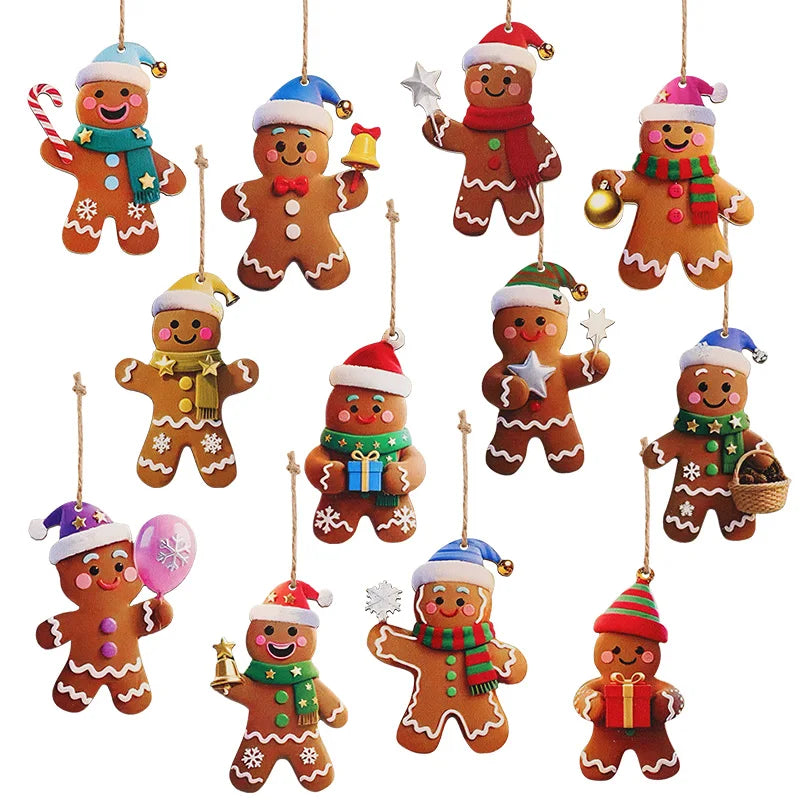Gingerbread Man Ornaments Set