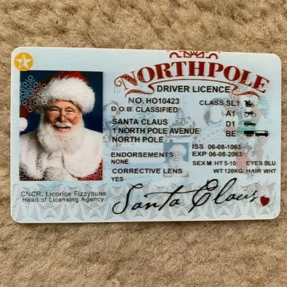 Santa Flying Licence Card