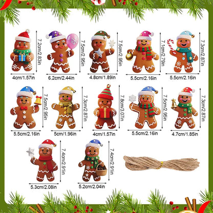 Gingerbread Man Ornaments Set