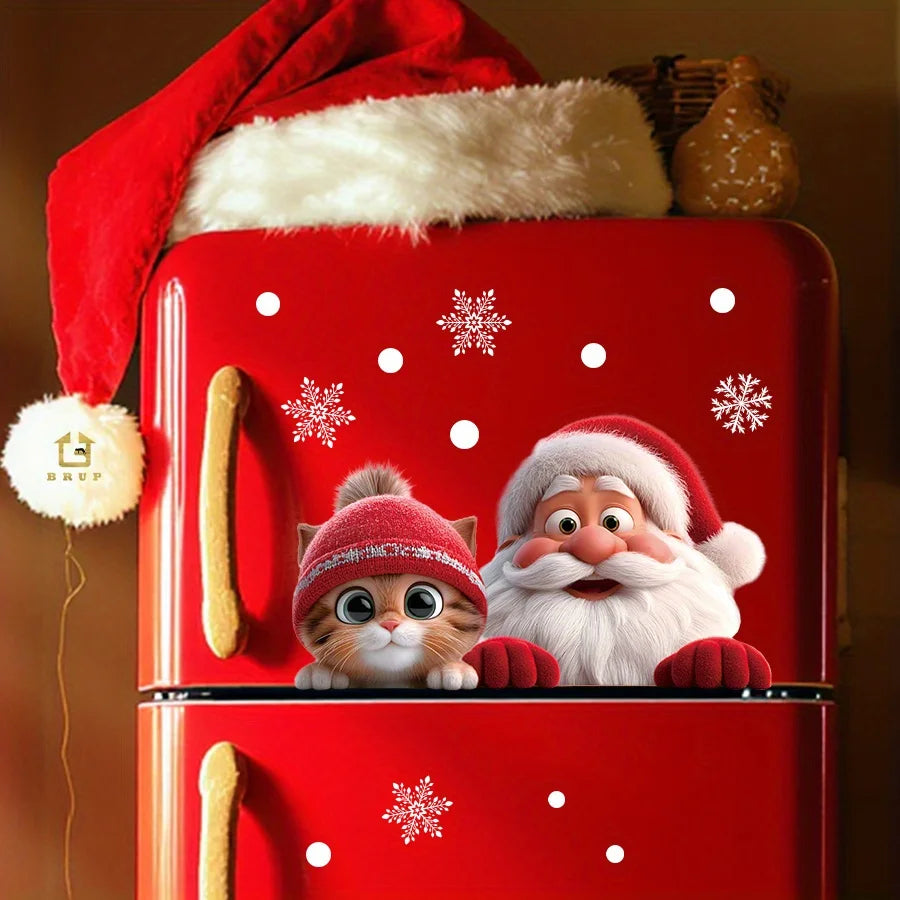 Santa Glass Cling Sticker