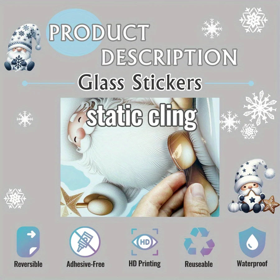 Santa Glass Cling Sticker