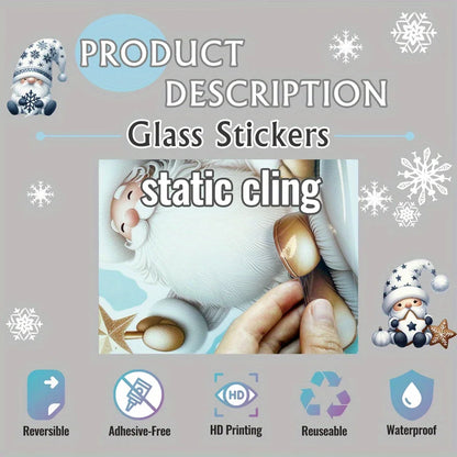 Santa Glass Cling Sticker