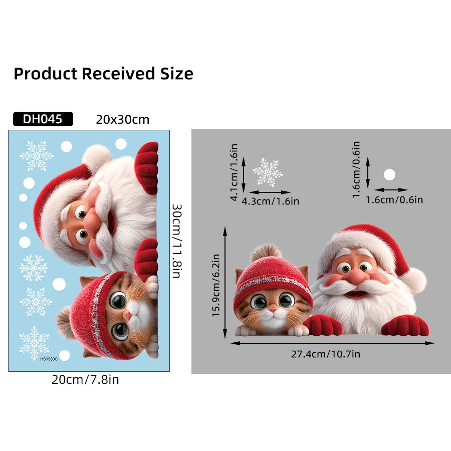 Santa Glass Cling Sticker