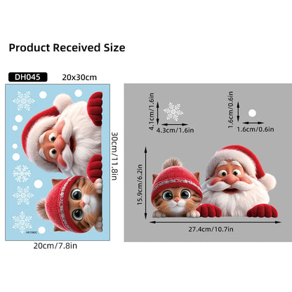 Santa Glass Cling Sticker