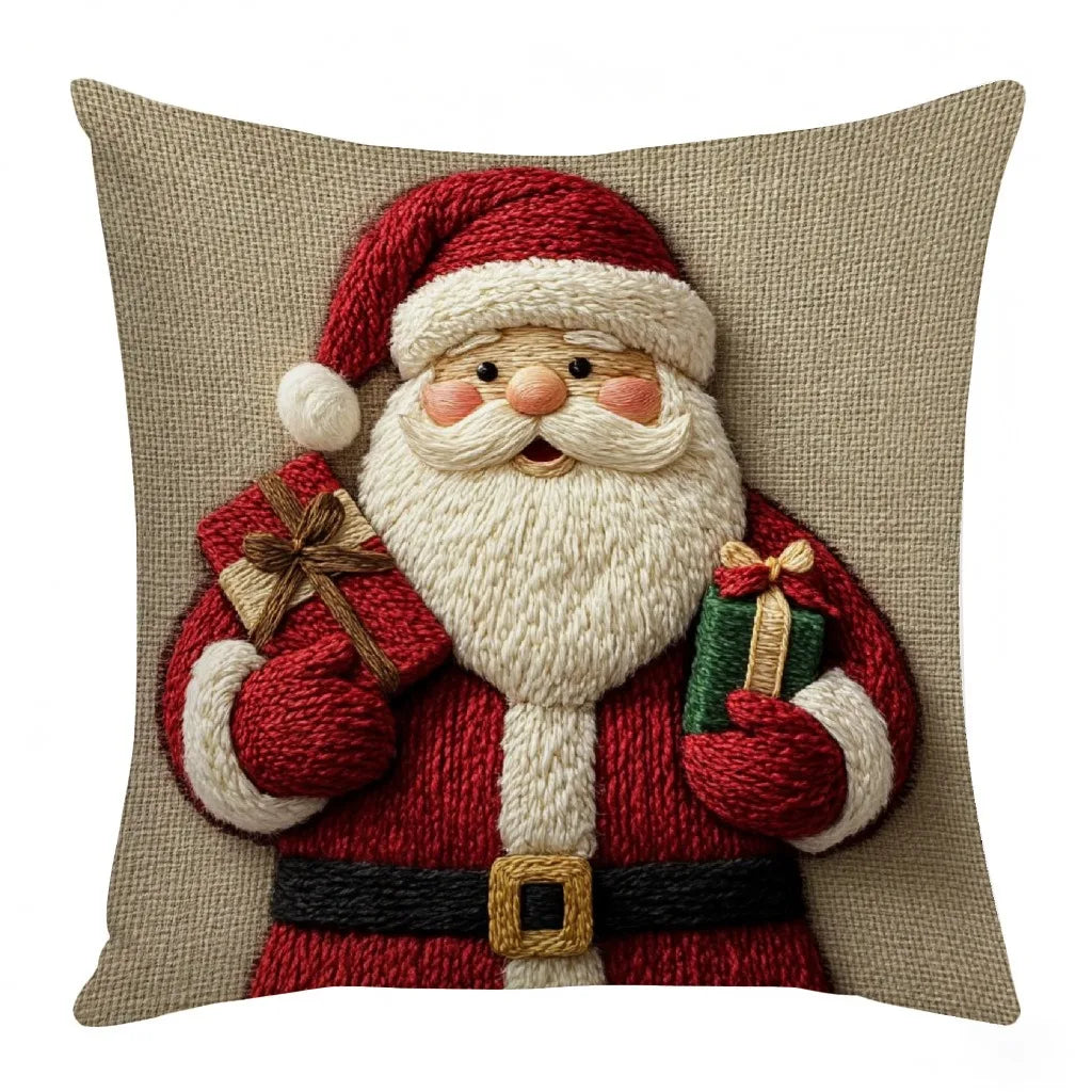 Festive Santa & Friends Cushion Cover
