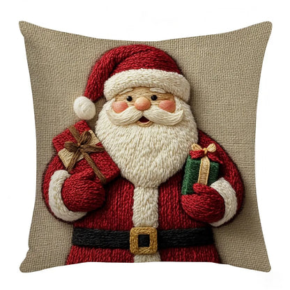 Festive Santa & Friends Cushion Cover