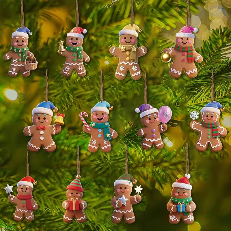 Gingerbread Man Ornaments Set