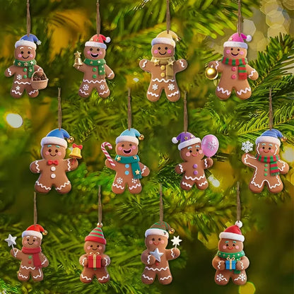 Gingerbread Man Ornaments Set