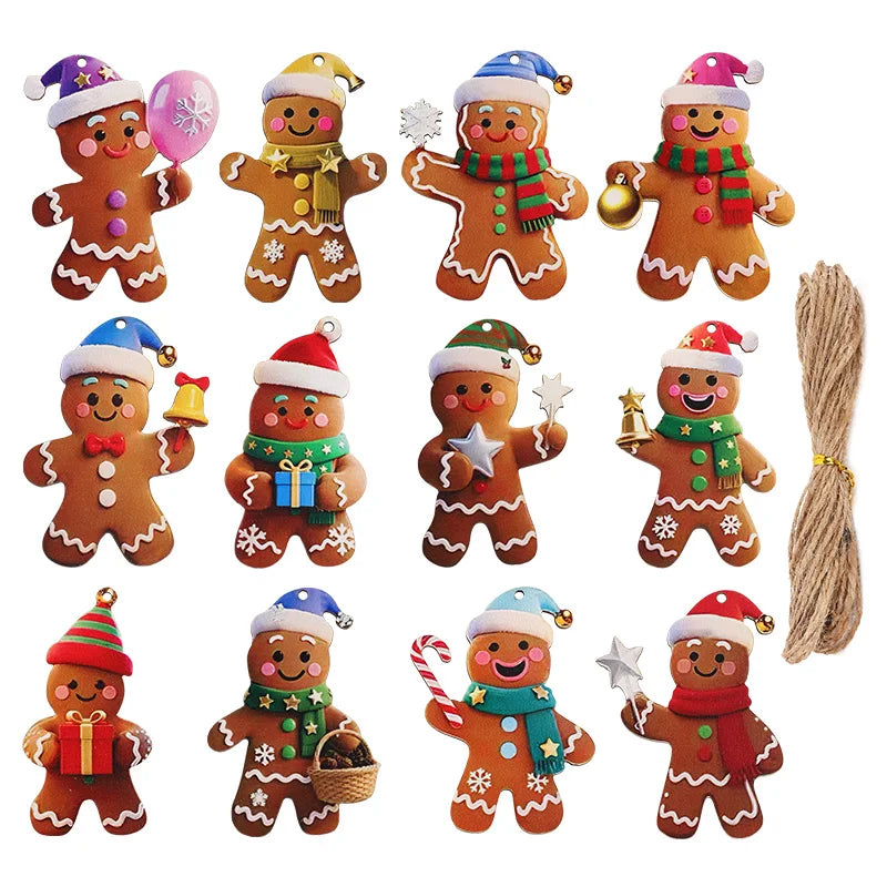 Gingerbread Man Ornaments Set