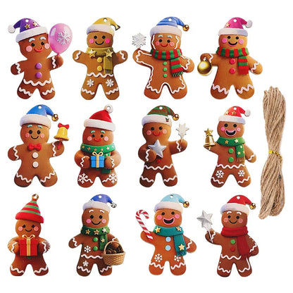 Gingerbread Man Ornaments Set