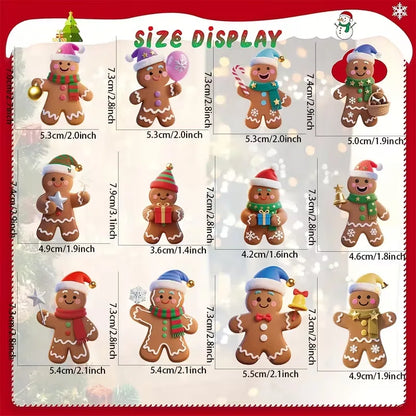 Gingerbread Man Ornaments Set