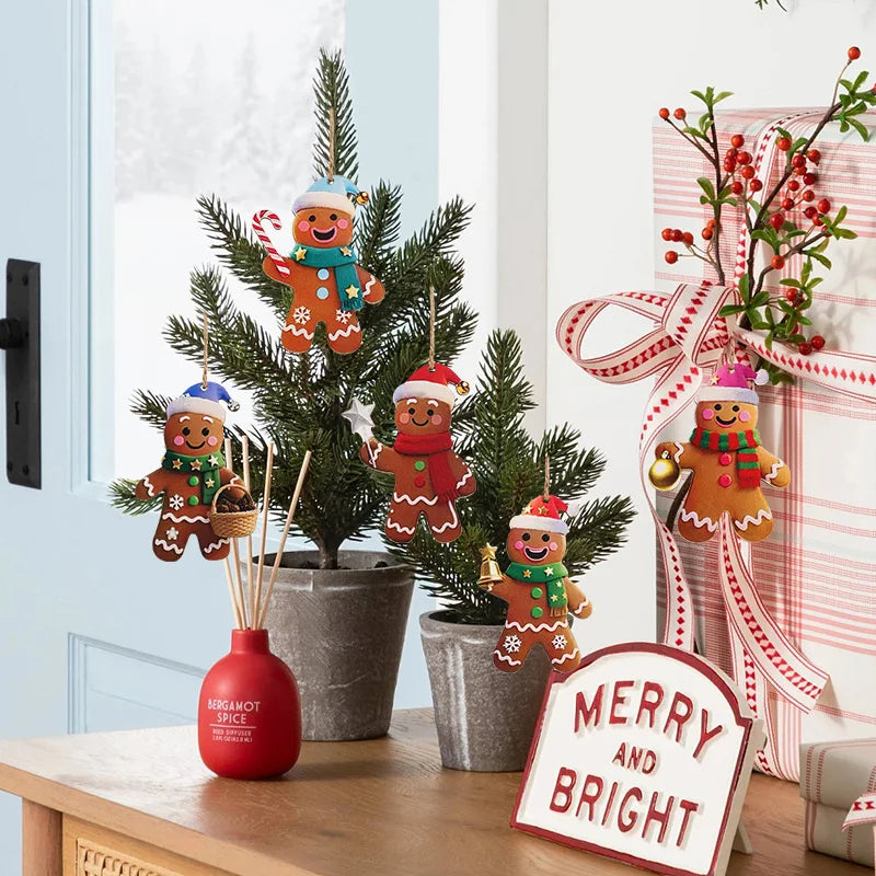 Gingerbread Man Ornaments Set
