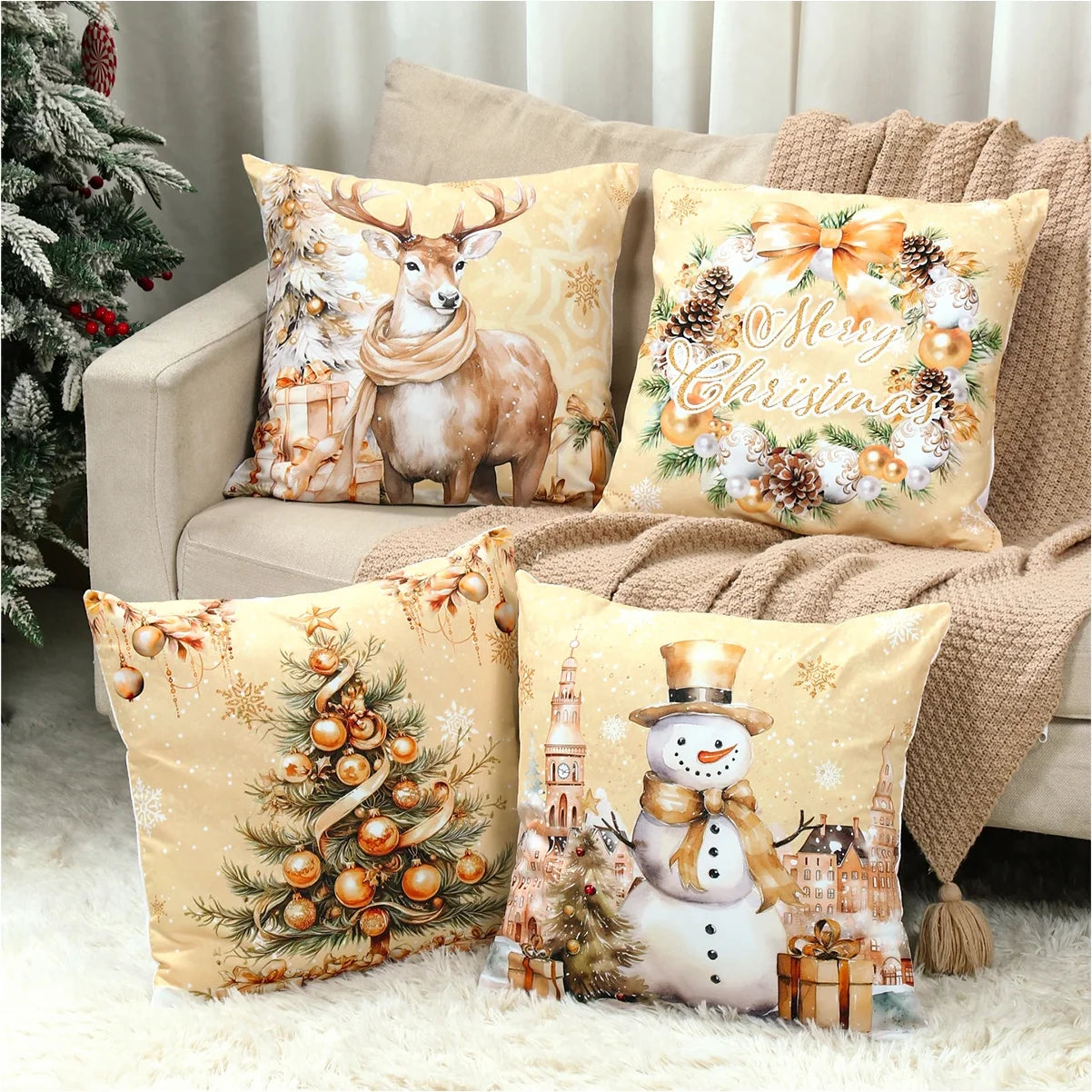 Merry Christmas Cushion Set