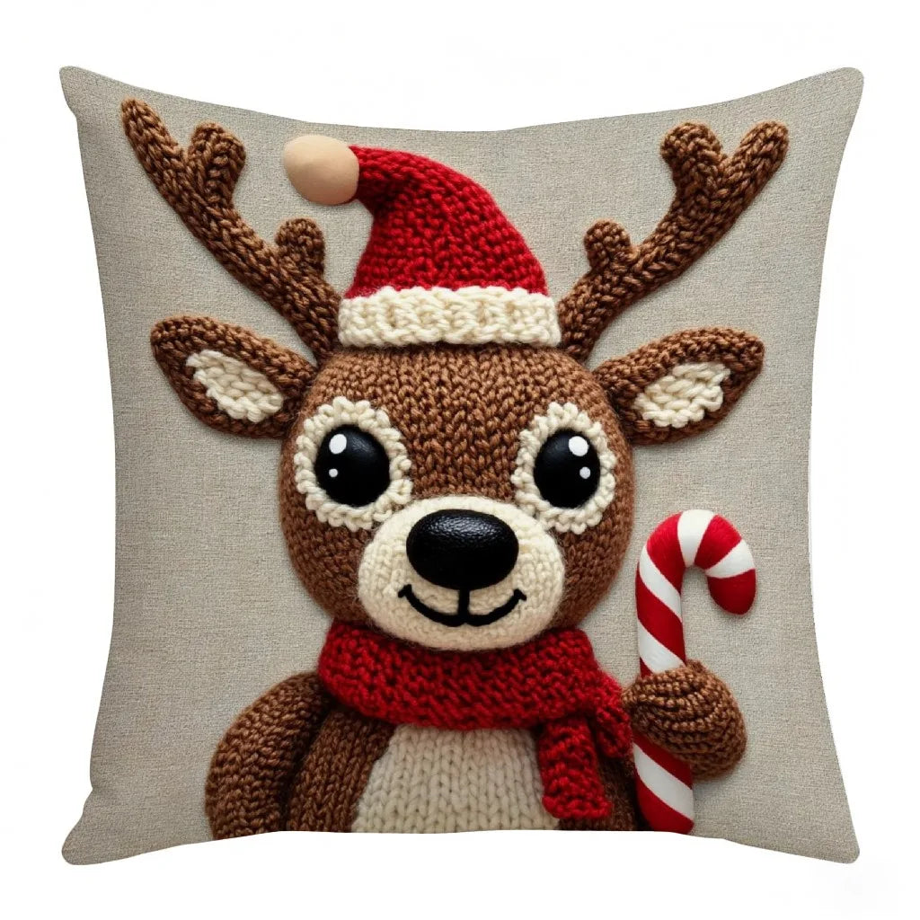 Festive Santa & Friends Cushion Cover