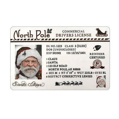 Santa Flying Licence Card