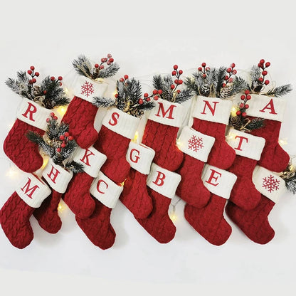 Knitted Snowflake Christmas Socks