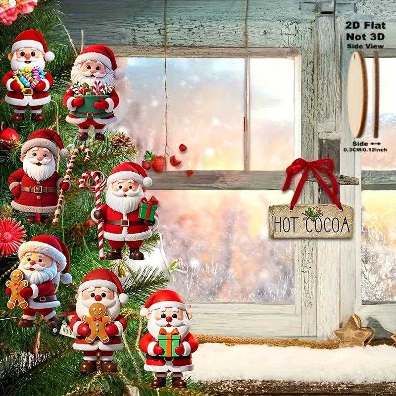 Wooden Santa & Gingerbread Pendants